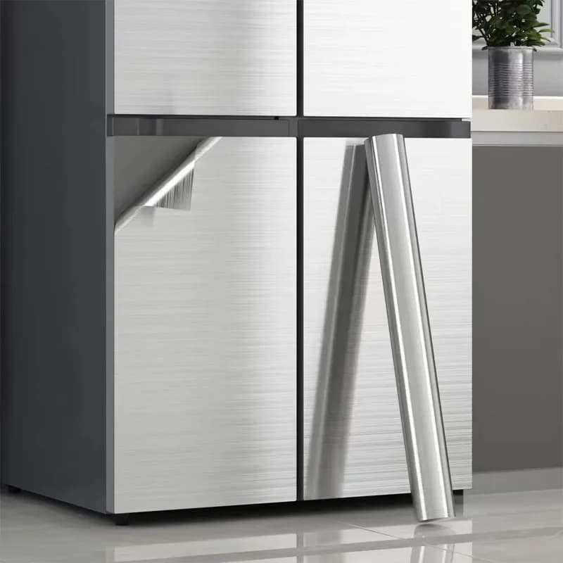 Waterproof 40 cm brushed silver wallpaper, modern refrigerator, living room, kitchen top, self-adhesive