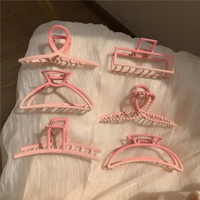Clip per impugnatura a forma di cuore per ragazza sfumata rosa pesca estiva Forcina per squalo con testa posteriore in metallo carino 2025 Nuovi accessori per capelli