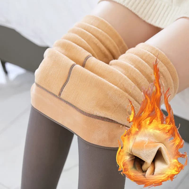 Inverno donna collant calze di lana traslucida pantaloni calze invernali collant foderati in pile pantaloni termici Legging collant finti 2022