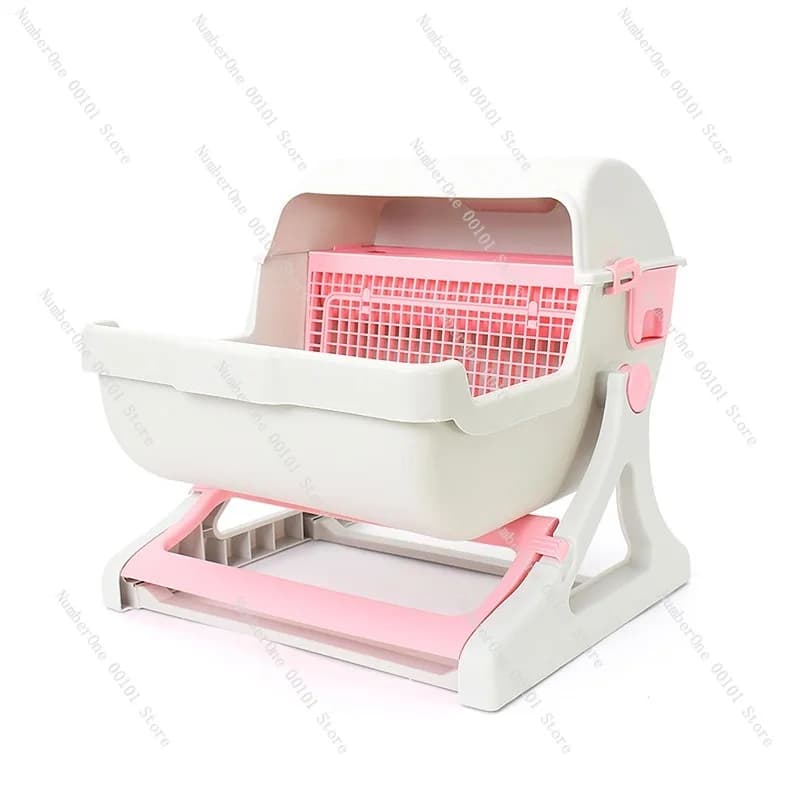 Lettiera semiautomatica per gatti, toilette extra large antispruzzo per gatti per un facile pulizia e comfort