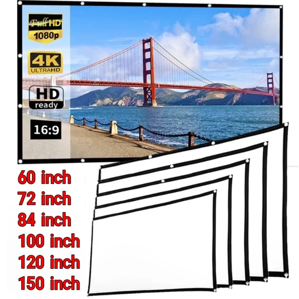 Schermo per Proiettore Semplice per Home Theater e Ufficio, Display HD 16:9