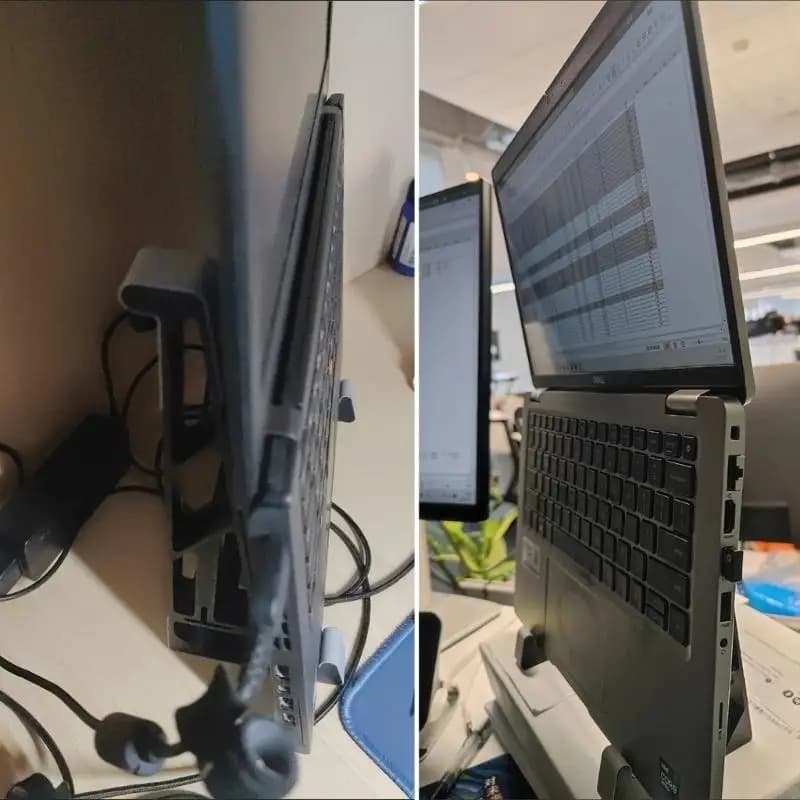Supporto per notebook con posizioni laterali e verticali per design da scrivania salvaspazio 83CE