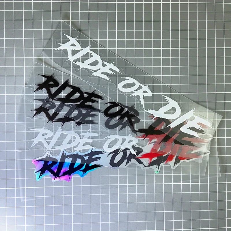 2PCS Ride or Die Waterproof Stickers Decals For Motorcycle Helmet Lens Fuel Tank Scooter Bicycle DIY Decor