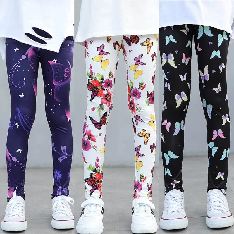 Leggings da ragazza Pantaloni stampati elasticizzati per bambini sottili primaverili e autunnali Pantaloni per bambini coreani Abiti estivi