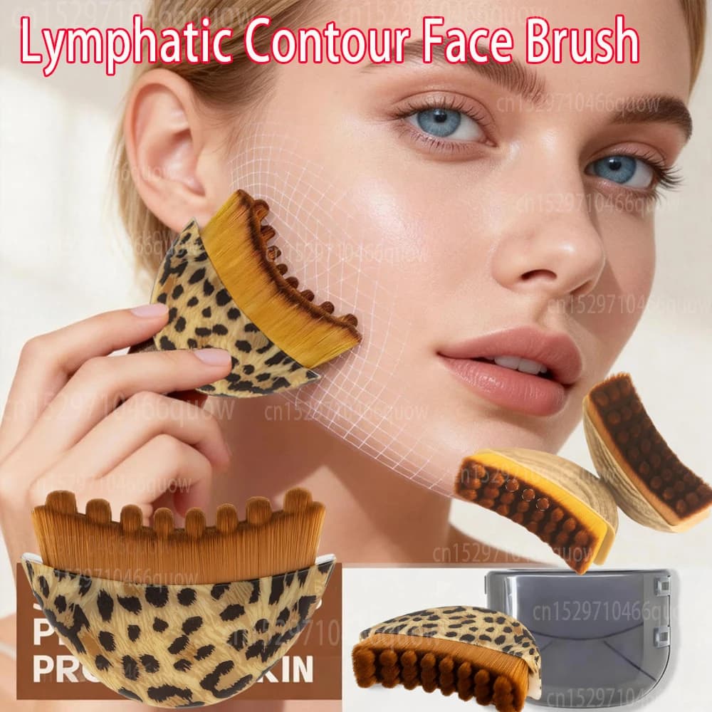 Portable facial contour brush, tool for shaping chin, lymphatic drainage massager, suitable for skin exfoliation