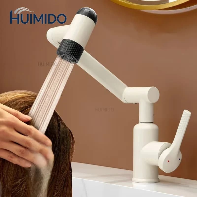 Multi Functional Basin Faucet Rotation Hot And Cold Mixer Desk Mounted Tap Stream Sprayer Water Upwards For Bathroom