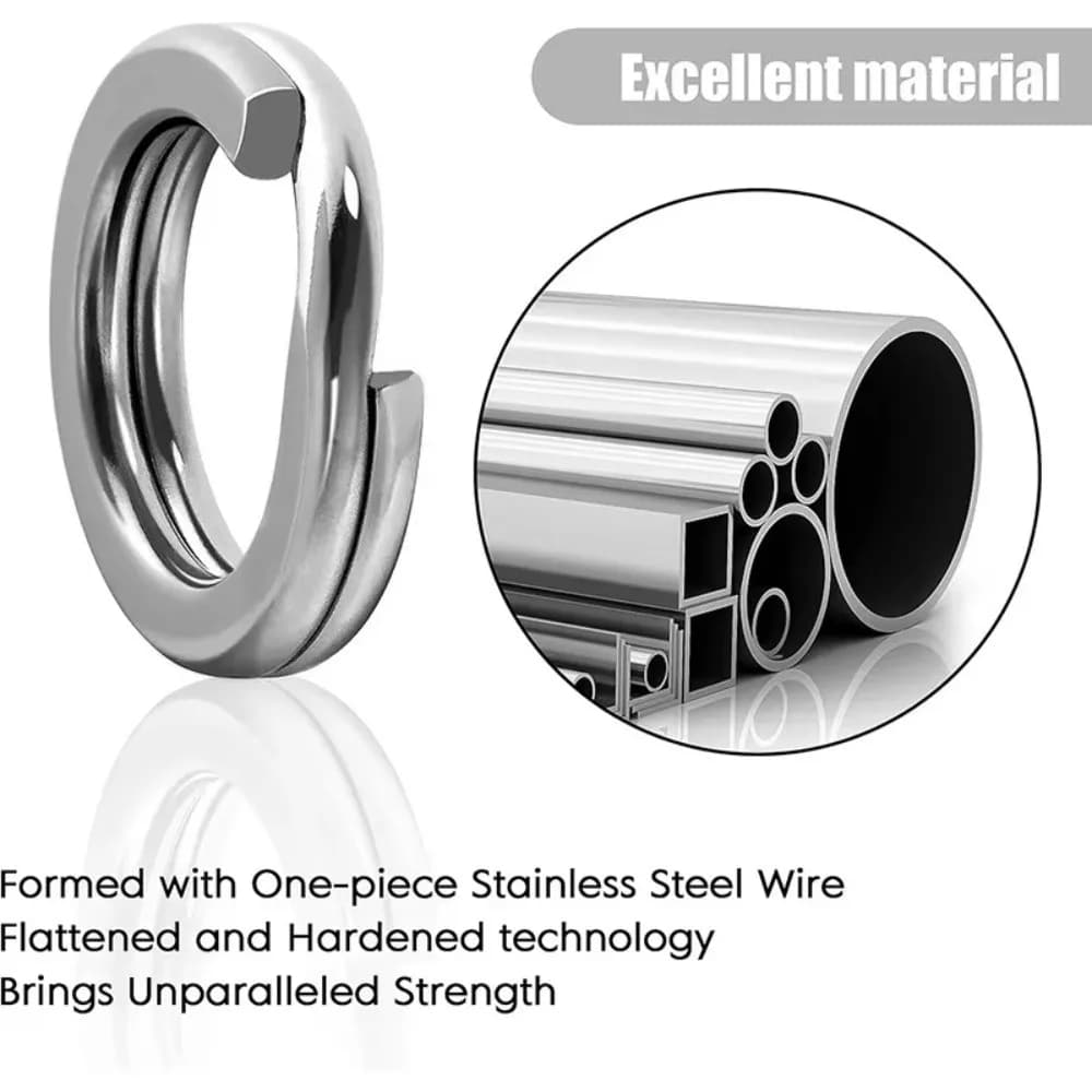 200/250 Pieces Open Stainless Steel Rings High Strength, 5 Measures, Connectors for Fishing baits with Toolbox, Large Traction Force