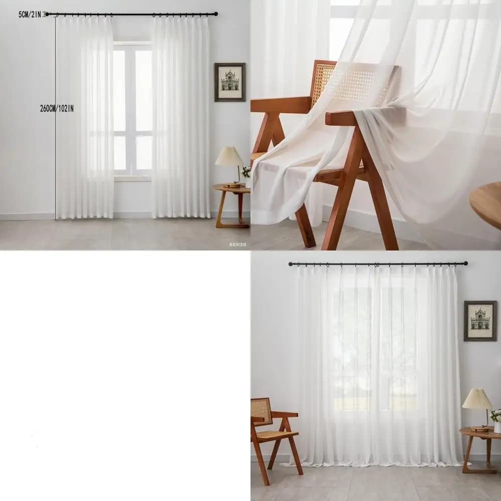 Plyssessed curtain with dirty white pinch with light filtering, 66 l x 102 l, for living room and bedroom, suitable for sliding door