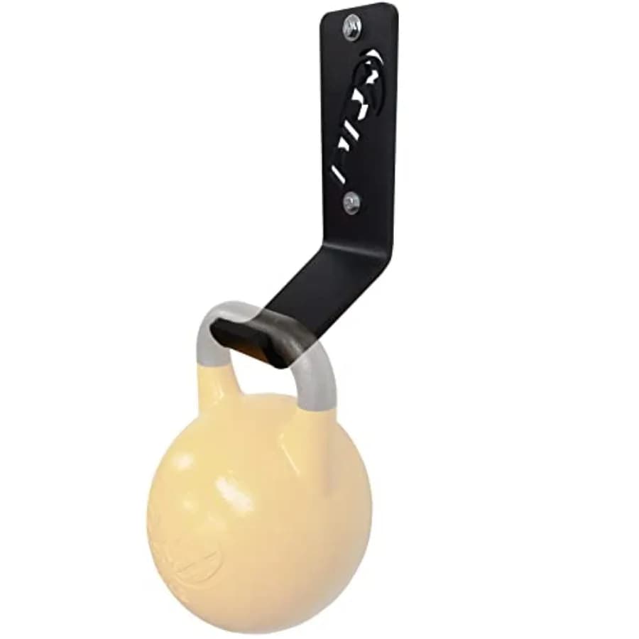 Supporto a Parete per Kettlebell, Prodotto negli USA, in Acciaio Spesso Verniciato a Polvere Nera, Salvaspazio, Accessorio per Palestra Domestica o Commerciale