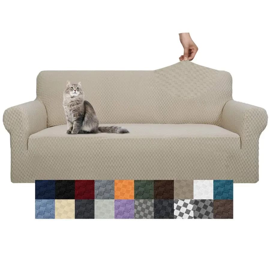 Copridivano Ultimo Design Jacquard, Copridivano Elasticizzato per Divano a 3 Cuscini, Protezione Antiscivolo per Animali Domestici, Cani e Gatti, Copridivano Magico Elastico