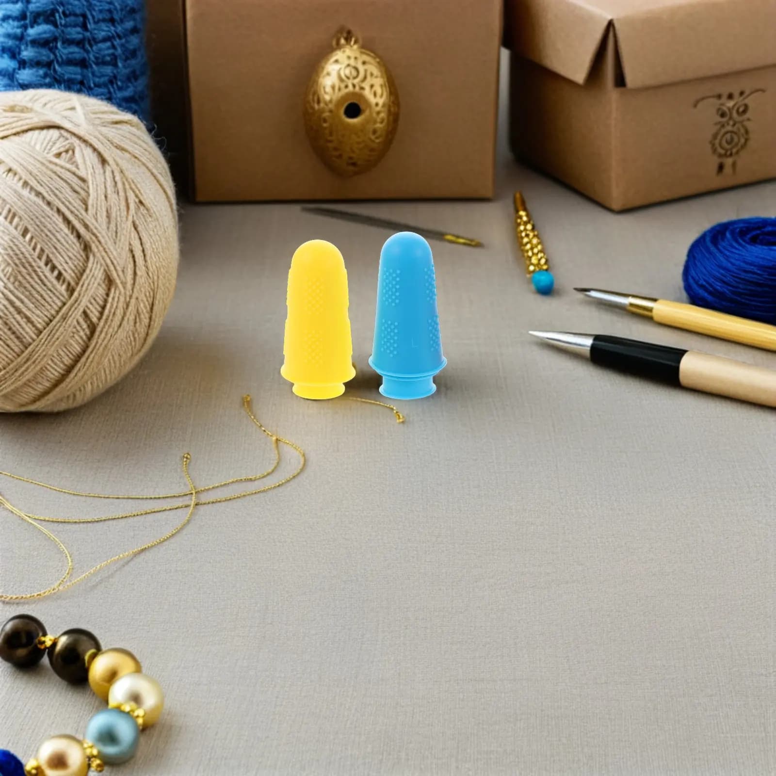 Set di 32 Protezioni per Dita in Silicone, Traspiranti e Riutilizzabili, per Cucito, Ricamo, Feltro e Creazione di Gioielli