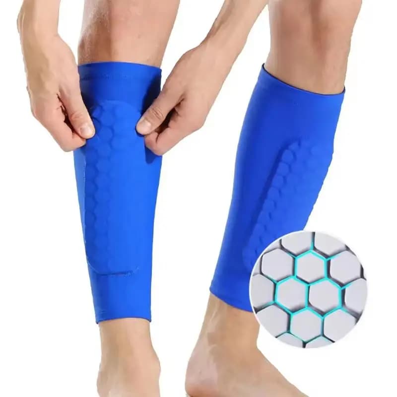 1 Pezzo Protezioni per Tibia da Sci con Protezione a Nido d'Ape, Fascia Protettiva per Polpaccio da Calcio, Leggings di Sicurezza per Trail Running, Calze da Calcio Confortevoli