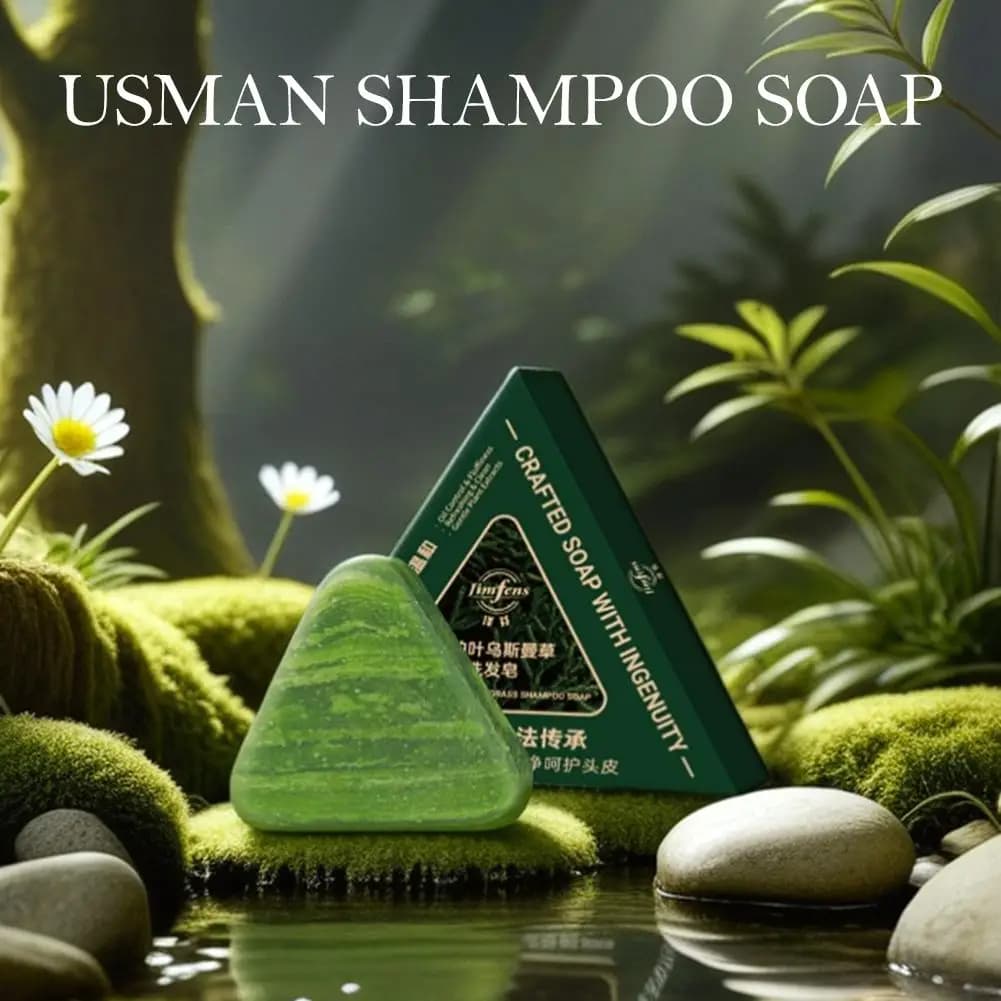 Shampoo a base di erbe biotina e Usma per capelli, sapone per la cura del cuoio capelluto con controllo dell'olio per prurito forfora, volumizzante liscio per capelli grassi