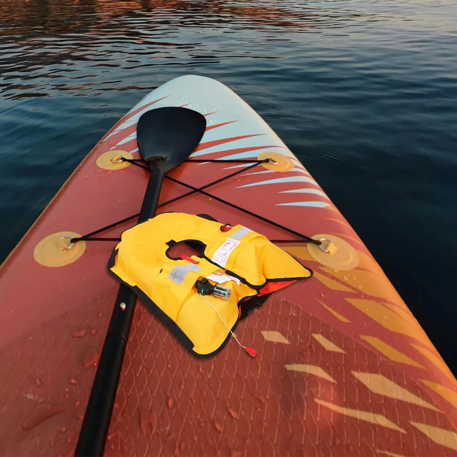Giubbotto di Salvataggio Gonfiabile per Adulti con Fibbia Automatica, Strisce Riflettenti, Gilet Galleggiante per Nuoto, Snorkeling, Kayak e Sport Acquatici