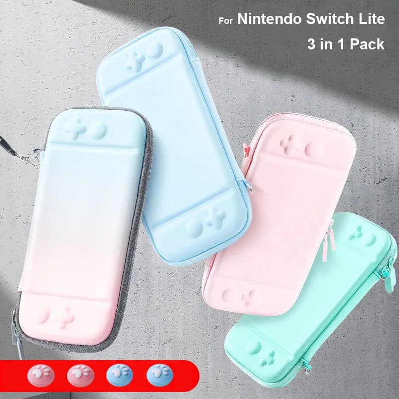 Custodia rigida portatile 3 in 1 per custodia per accessori di gioco per console Switch Lite con custodia per impugnatura per pollice carina Spedizione gratuita