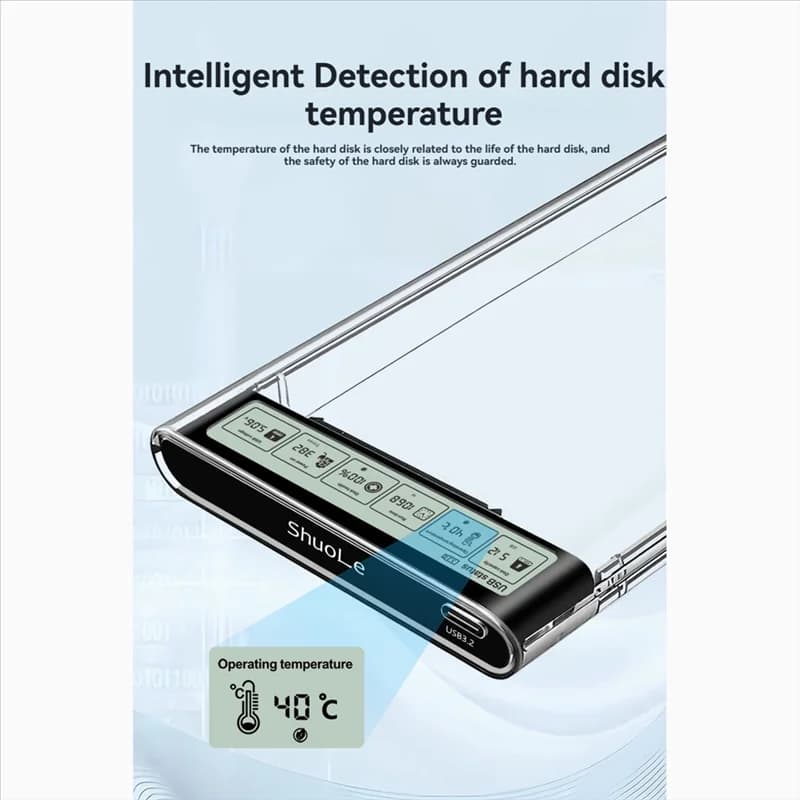 Shuole Custodia per disco rigido da 2,5 pollici SATA a USB3.2 Custodia per disco rigido per disco SSD Custodia per HDD da 5 Gbps Tipo-C Custodia per HDD esterna HD