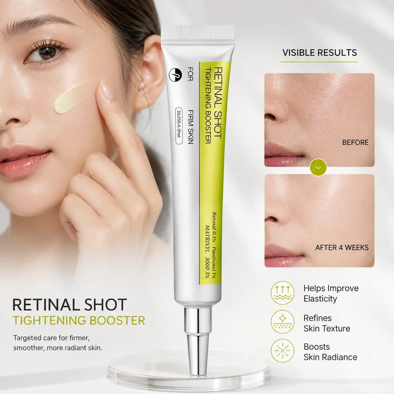 Retinal Shot 15ml Firming Serum Vitamin C Retinol Essence Anti Aging Brightening Fade Dark Spots Smooth Fine Lines Skin Care