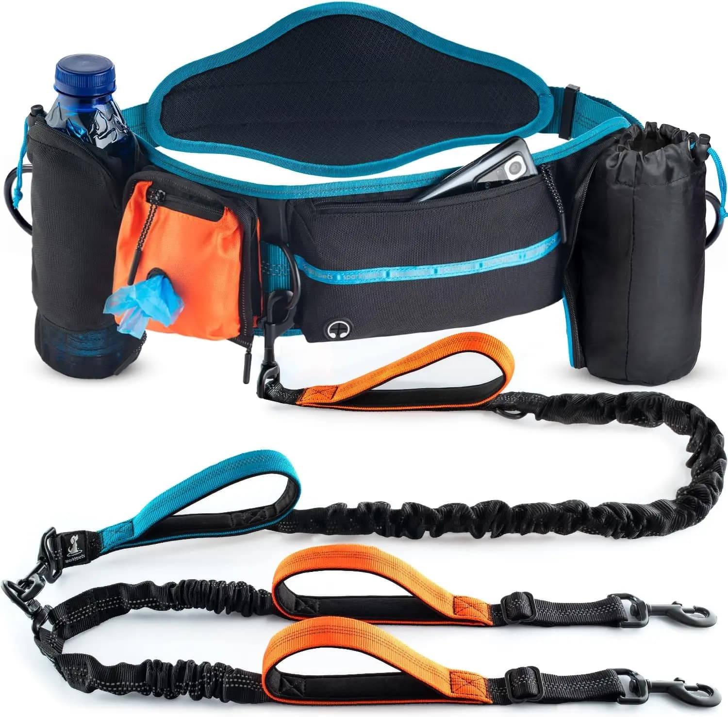 Elastic Double Candle Drive with Lumbar Mount for Medium/Great Races - Running Waist with Pockets