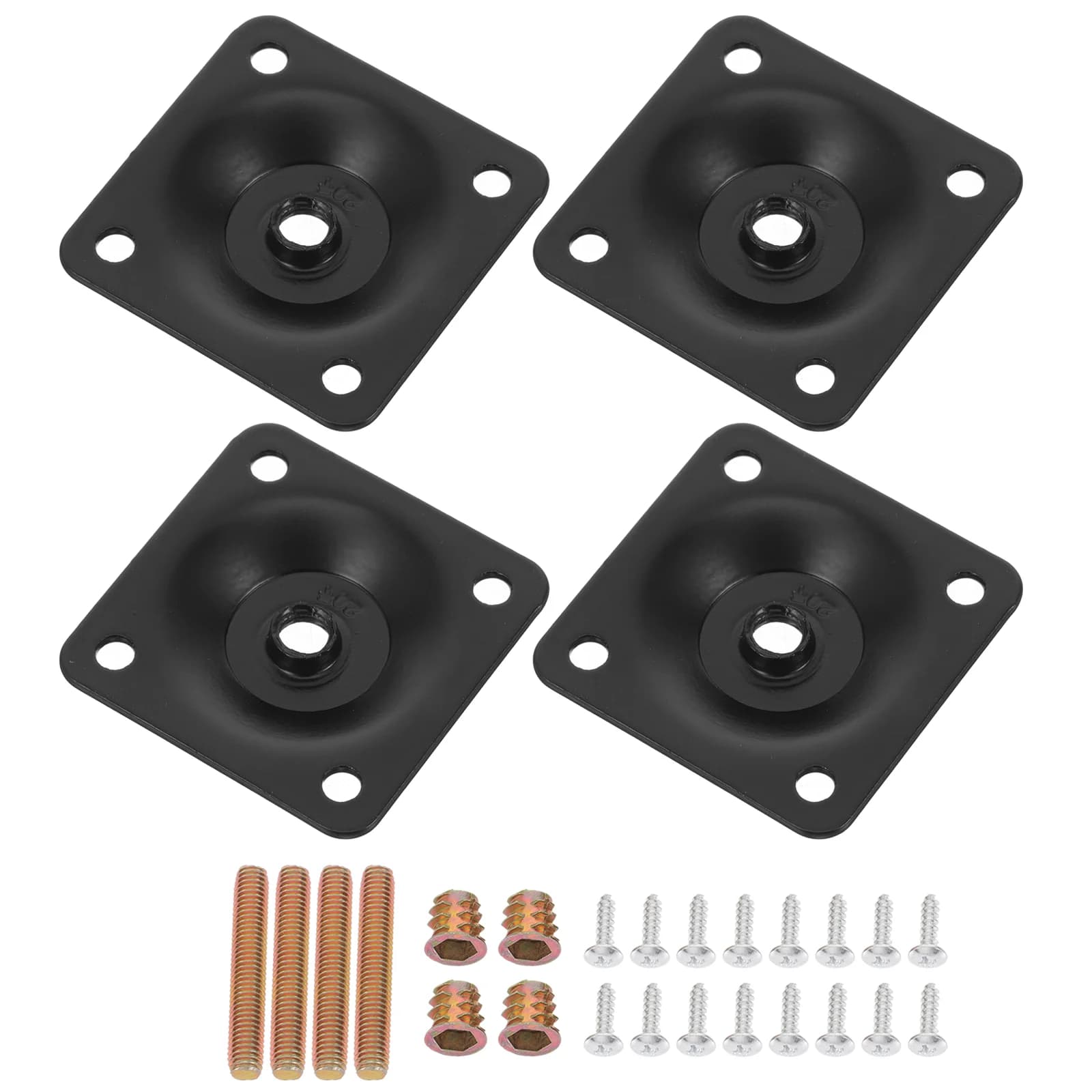 Piastre di montaggio per gambe per mobili in ferro spesso Staffe per gambe da tavolo Connettore Divano Gambe da scrivania Accessori hardware neri