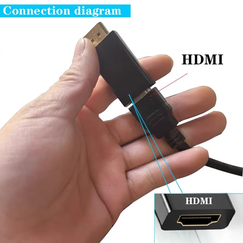 4K DP DisplayPort to HDMI-compatible Adapter Converter Display Port DP to HDMI-compatible HDTV Adapter Video Audio Laptop PC