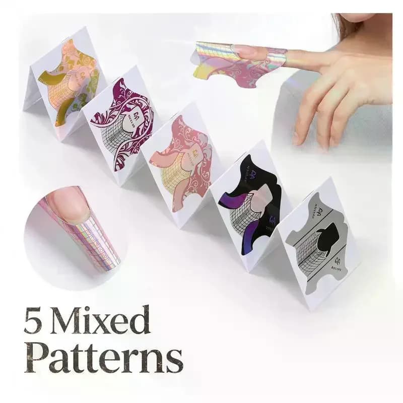 100/300Pcs Nail Paper Extension Stencil Forms Stickers Holder For Gel Acrylic Tips Builder Nail Form Tip False Nails Art Tool