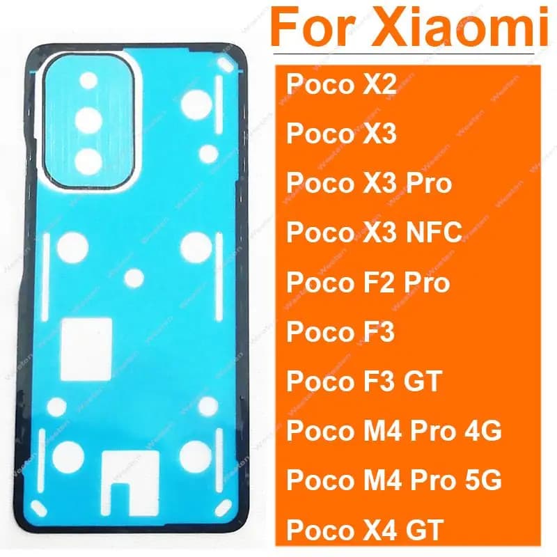 Colla adesiva per coperchio porta alloggiamento batteria posteriore per Xiaomi POCO X2 X3 X3Pro NFC M4 F2 Pro F3 X4 GT Nastro adesivo per obiettivo fotocamera posteriore