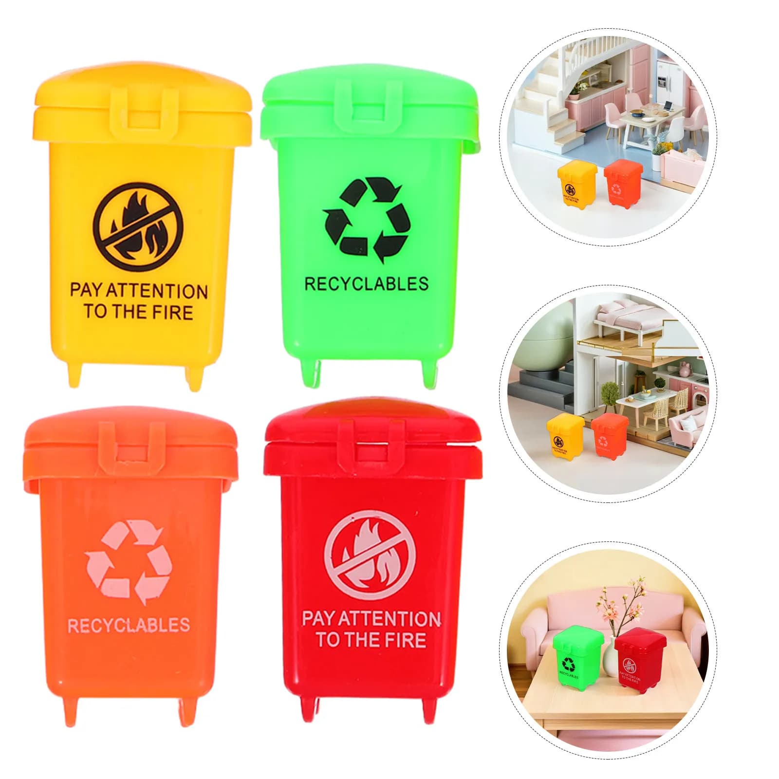 40Pcs Mini Trash Can Realistic Pretend Bin for Kids Montessori Sorting Educational Role Play Party Favor