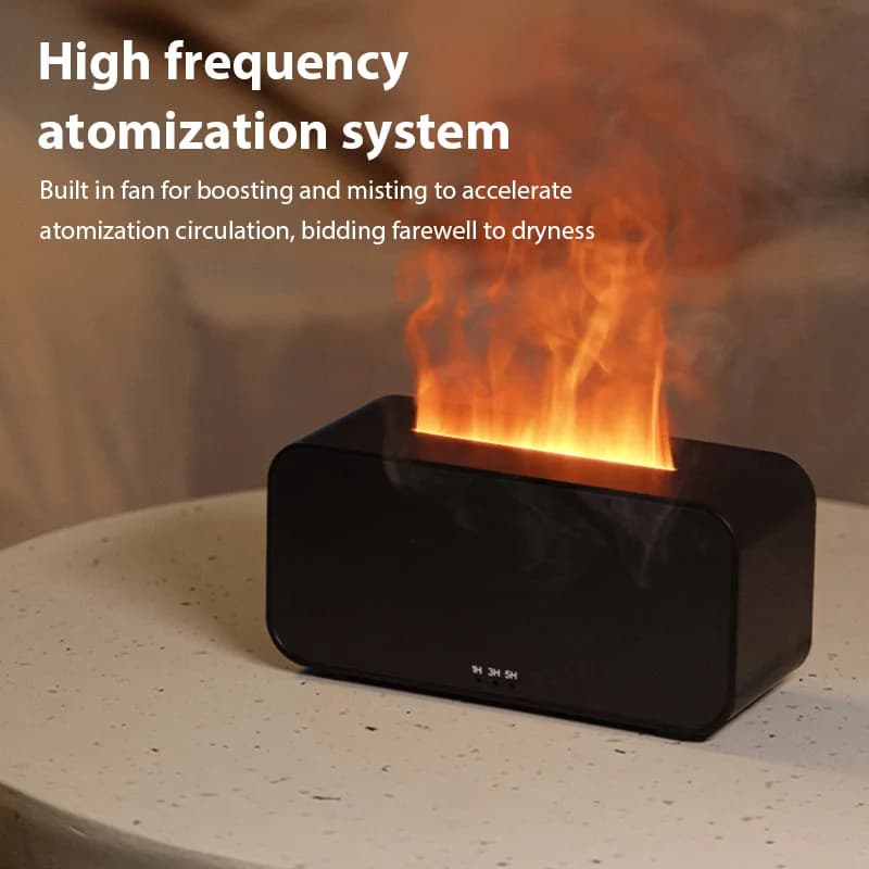 Umidificatore d'aria Fiamma colorata Luce Olio essenziale Diffusore di aromi USB Desktop umidificatore Home Office Fragrance Mist Dispenser