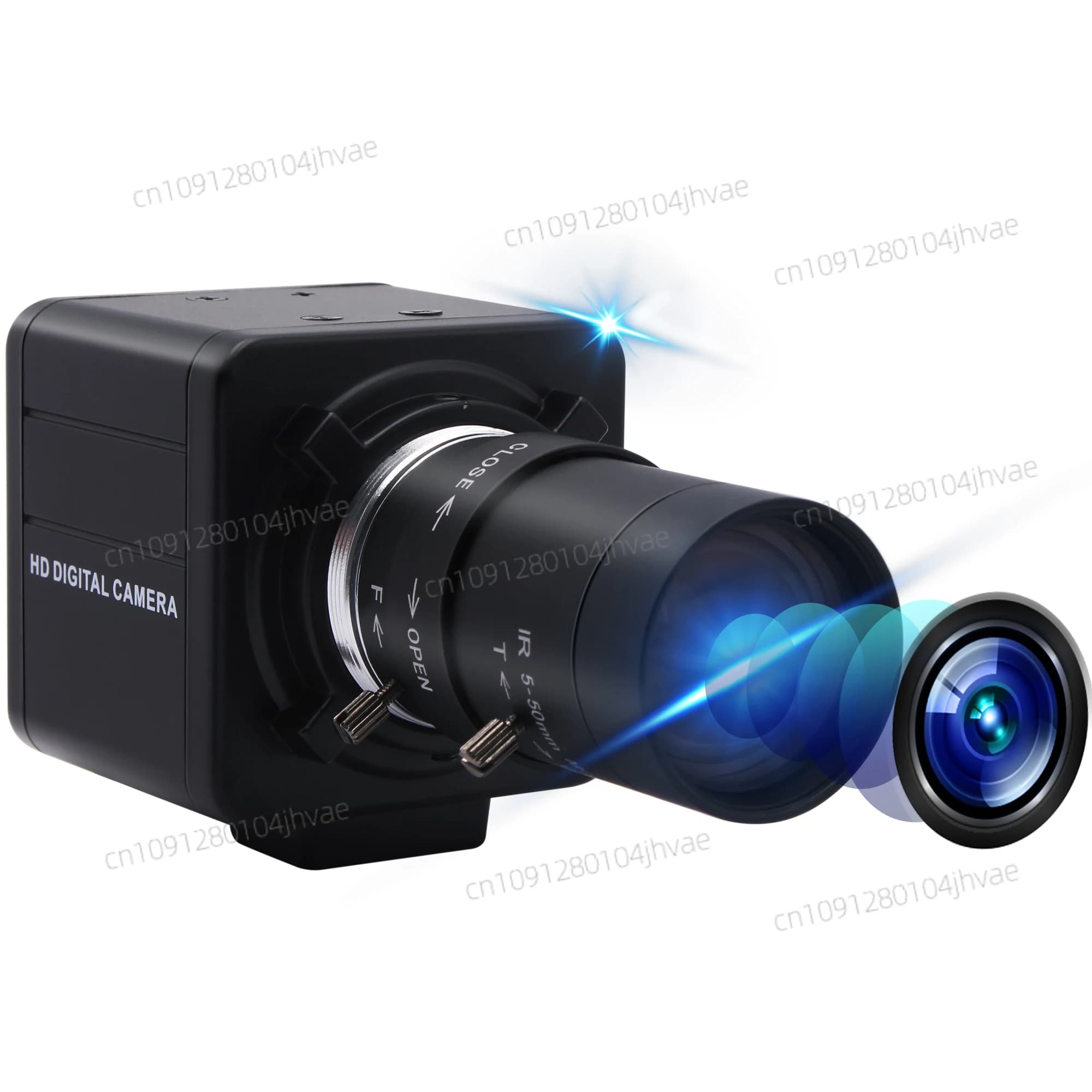 Telecamere con zoom varifocale ELP da 1 MP Webcam con otturatore globale 720P Fotocamera ELP MJPEG 60fps con obiettivo manuale da 5-50 mm Fotocamera USB monocromatica
