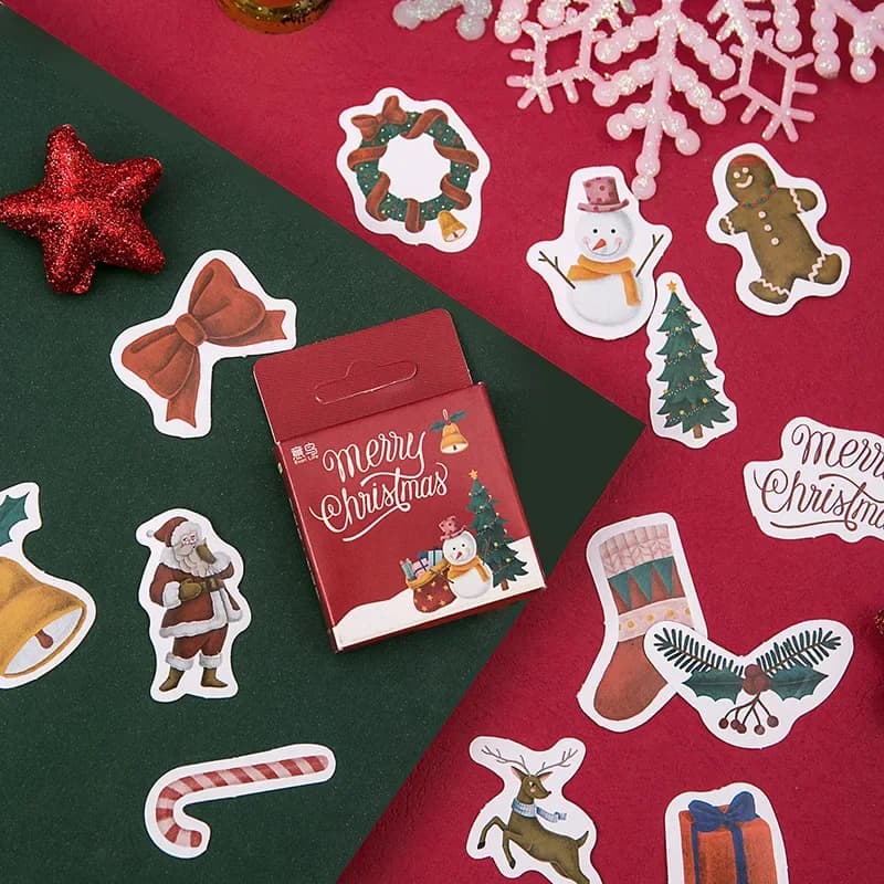 45 pz/scatola Buon Natale Adesivi Kawaii Journal Planner Adesivi Notebook diario Decorazioni Confezione Regalo FAI DA TE Etichette Scrapbooking