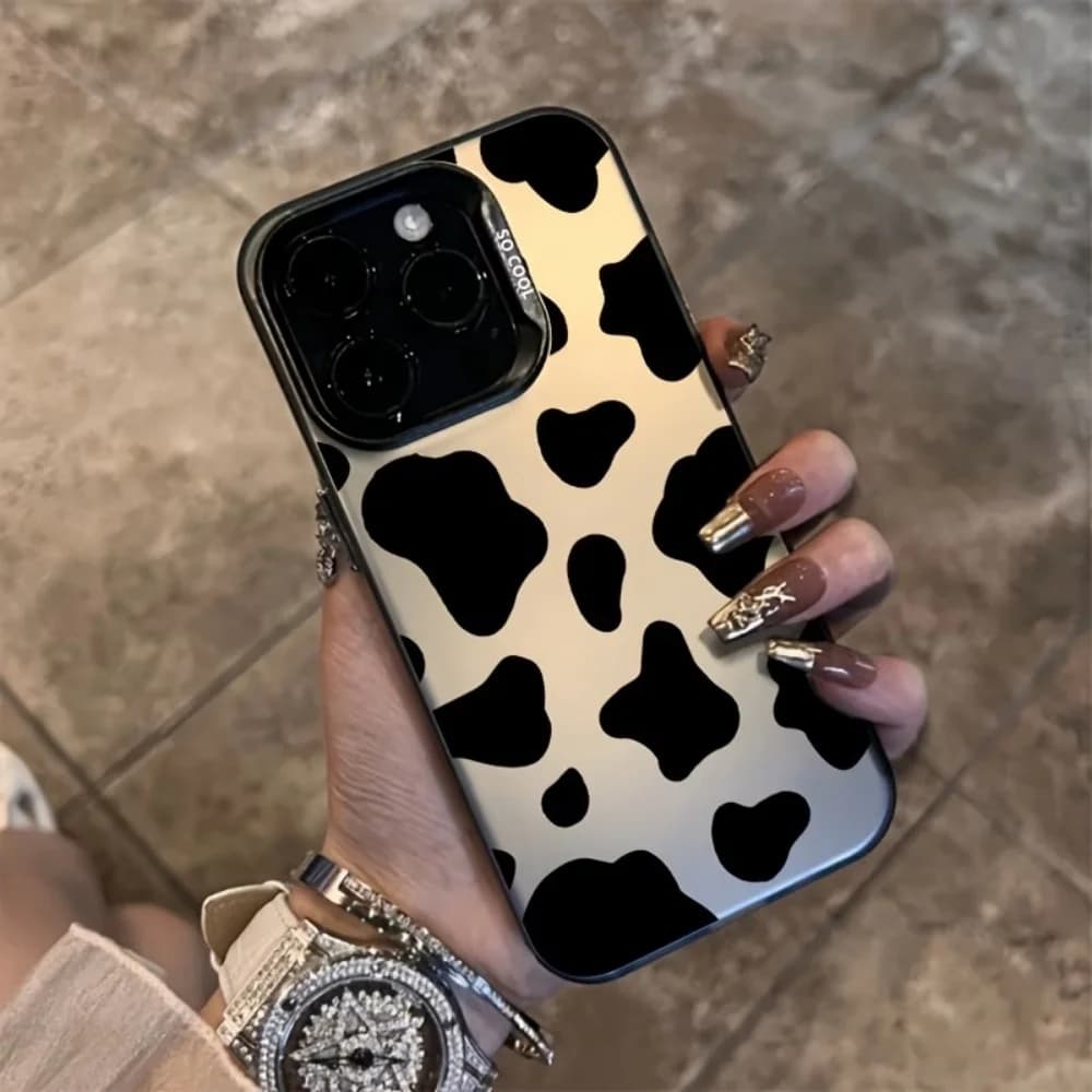 Cover per iPhone con stampa mucca, resistente ai graffi, per modelli 17, 16, 15, 14, 13, 12, 11 Pro, Xs Max, Mini, 8, 7 Plus, 16e, 17e, Air, X, XR