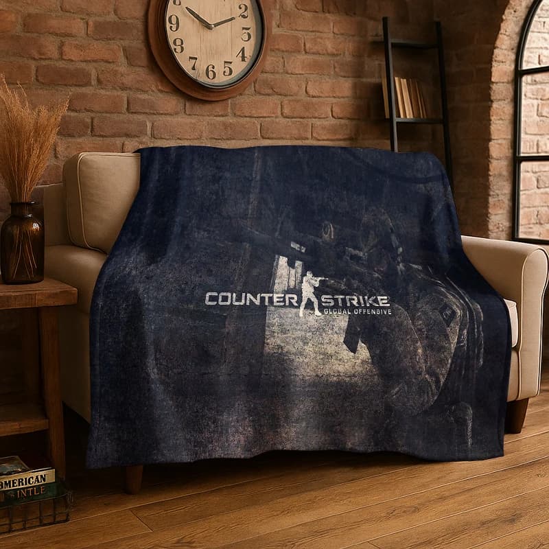 Coperta in flanella Counter Strike CS GO Game Gamer, morbida e calda, per camera da letto, soggiorno, letto, viaggi, campeggio, picnic, regalo