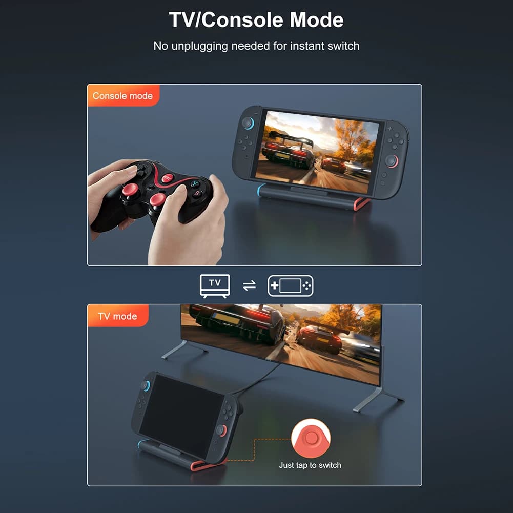 Docking Station Compatibile HDMI per NS2, Supporto di Ricarica USB3.0 per Console di Gioco, Base Adattatore per Ricarica Rapida, Accessori per Gaming