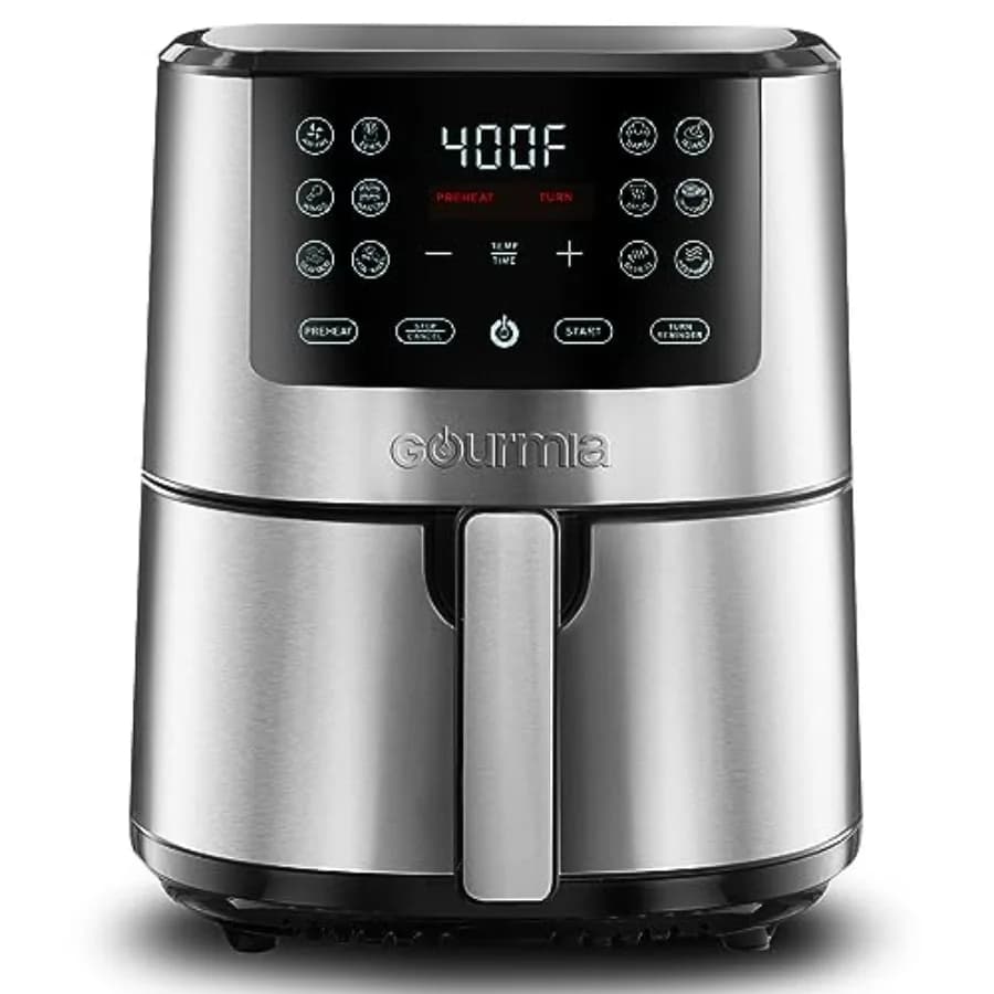 4 Liters Digital Air Fryer With Guided Baking, Easy To Clean, Stainless Steel