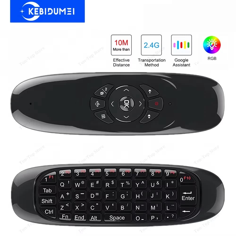 Tastiera wireless 2.4G Tastiera con mouse volante Mini tastiera con apprendimento IR per PC Proiettore TV BOX Laptop