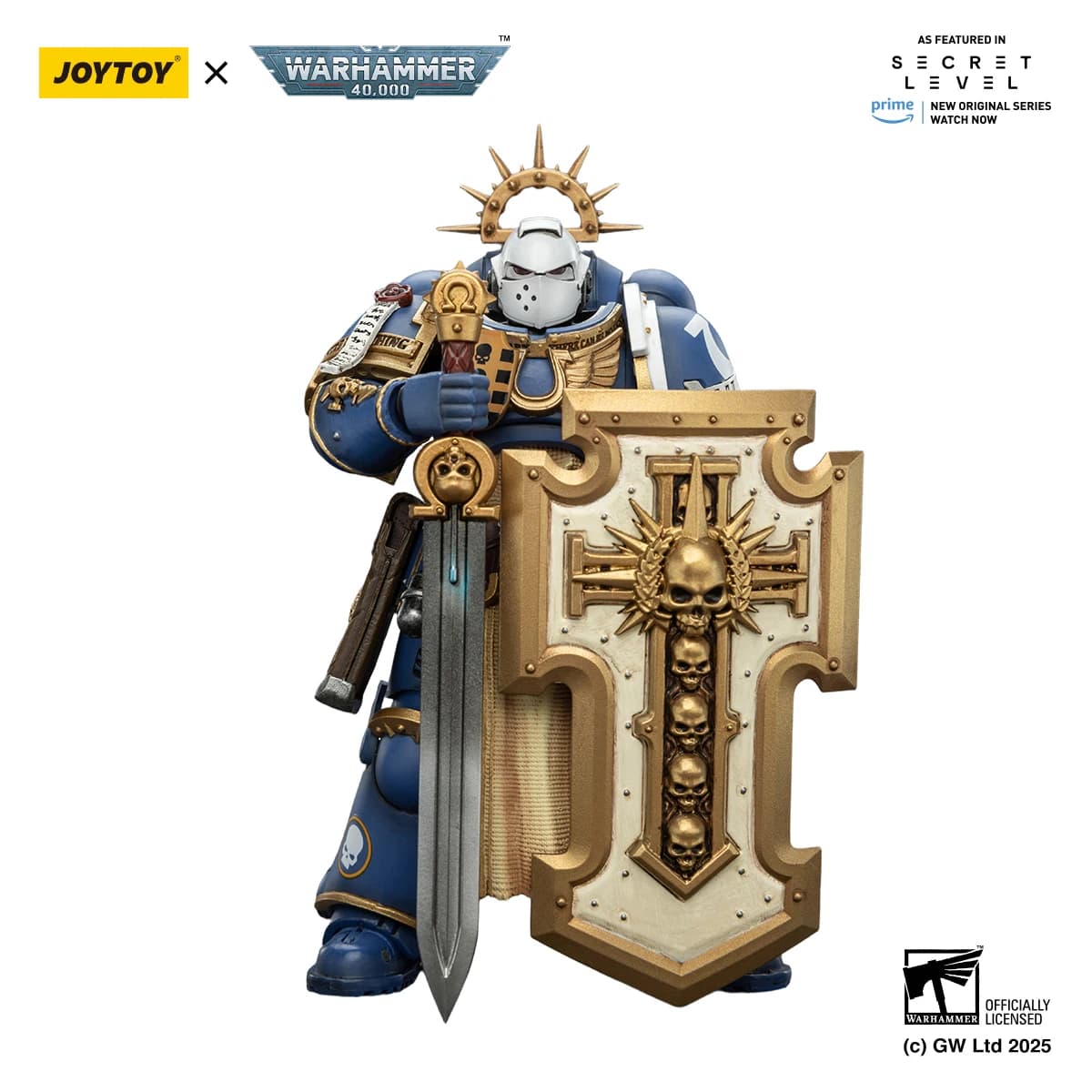 JOYTOY Warhammer 40K 1/18 Action Figure Ultramarines Levantus with Electric Spada, Soul Models, Toys
