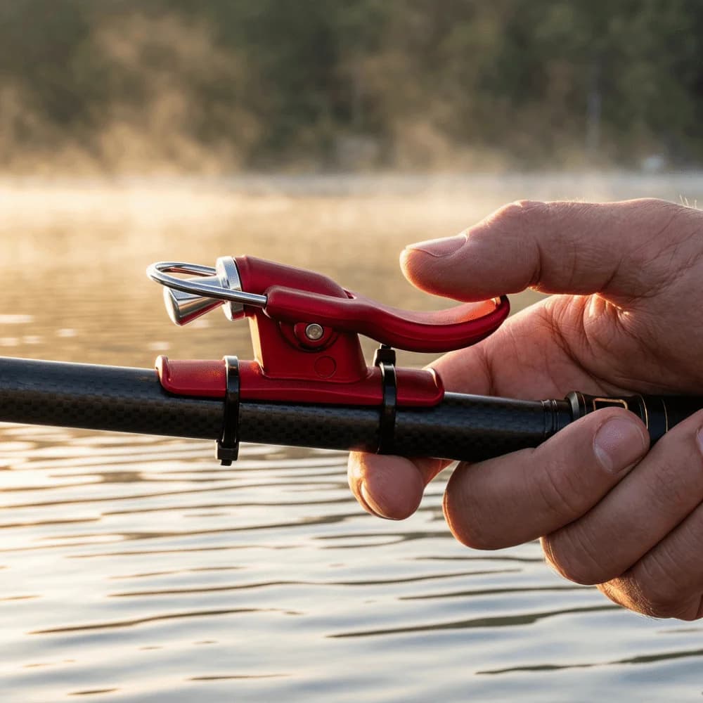 Nylon Surf Fishing Trigger Aid with Cable Ties 55mm Length Sea Fishing Casting Trigger Lightweight Red Fishing Thumb Button