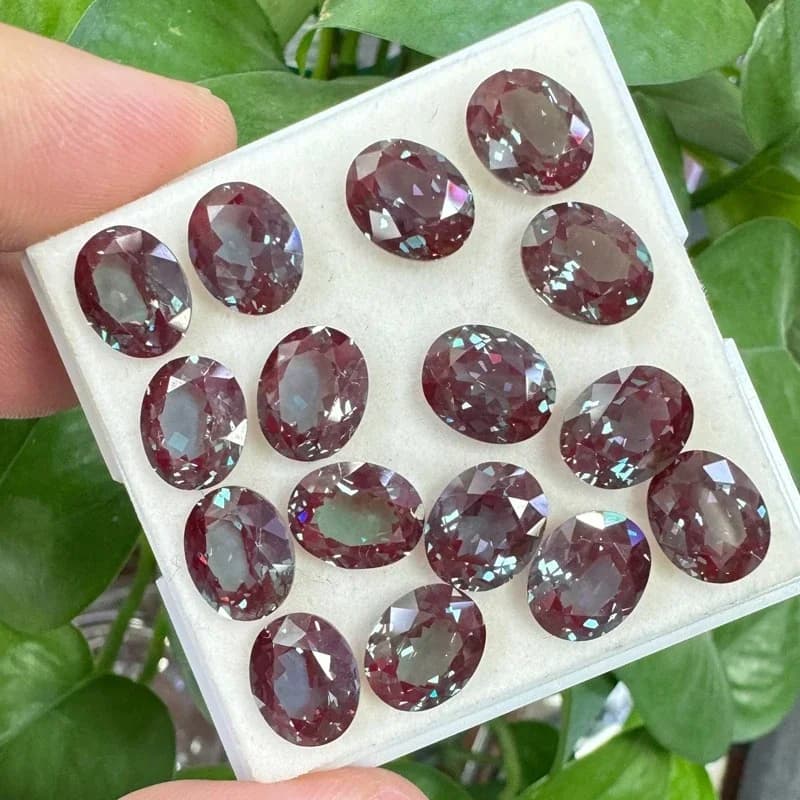 Alexandrite Lab Grown Change Color Stone Charms Gemstone for DIY Ring Necklace Earrings Main Materials Selectable Certificate