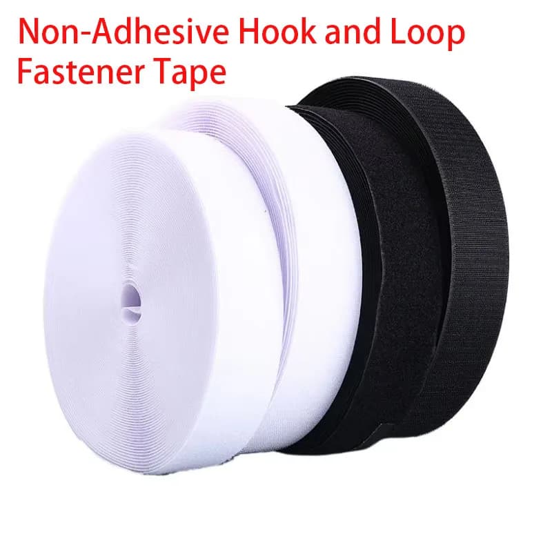 Nastro di fissaggio non adesivo da 25 metri Gancio e anello per cucire Nero Bianco Senza colla Accessorio adesivo nastro magico 16/20/30/50/100mm