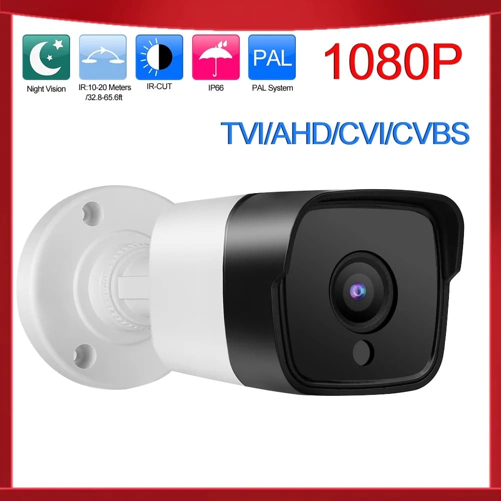 Telecamera di Sicurezza Analogica Bullet per Esterni IP66 con Visione Notturna TVI/AHD/CVI/CVBS, Alloggiamento in Plastica