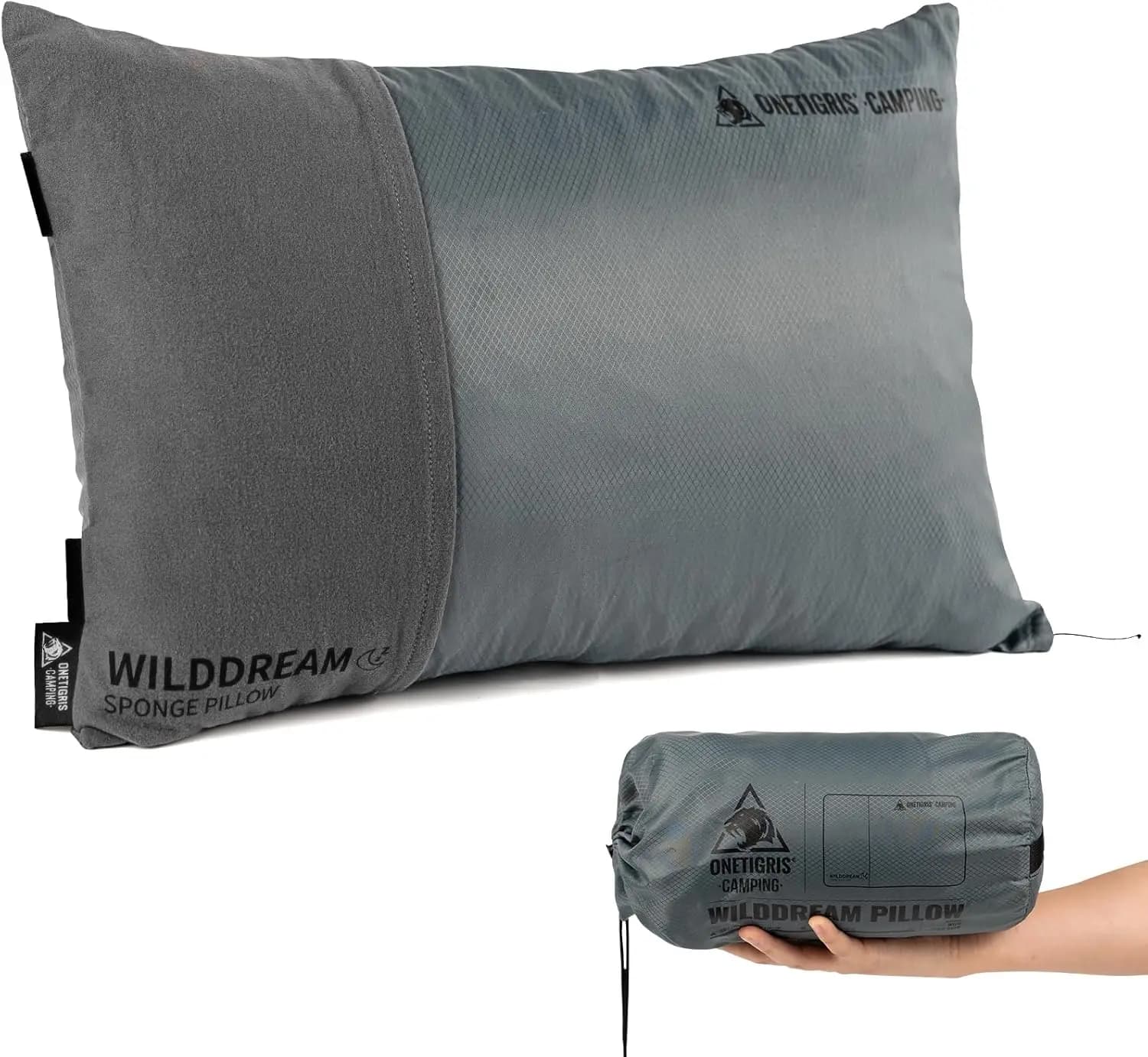 Cuscino da campeggio compatto con memory foam sminuzzato, facile da pulire e confortevole per backpacking, viaggi, gite in auto - Utilizzo 4 stagioni