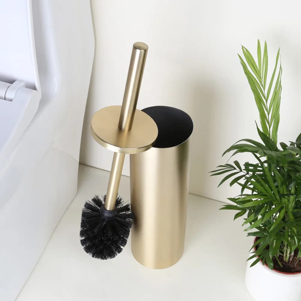 Set di Spazzole per WC in Acciaio Inox con Manico Lungo, Porta Spazzola da Bagno Antiodore, Pulitore per Vasche per Casa, Hotel, Ufficio