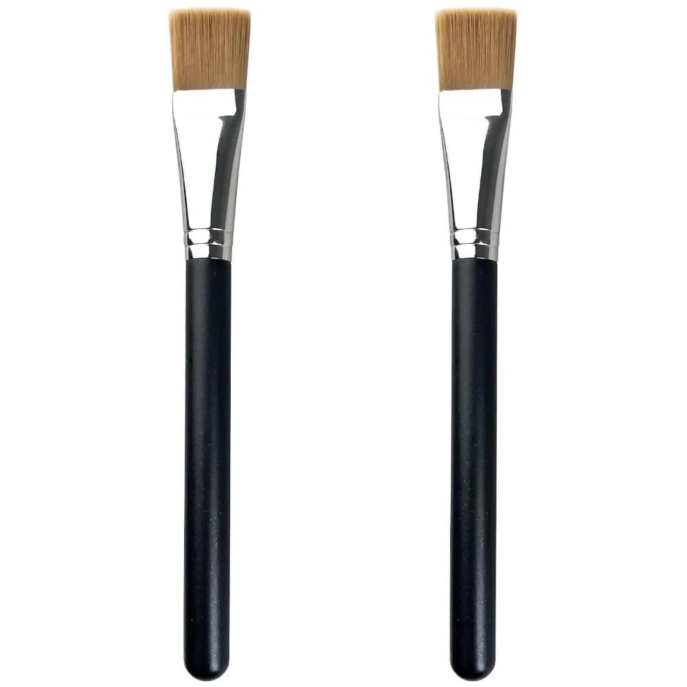 Professional Square Foundation Brush - Soft Synthetic Bristles for Blending Liquid Makeup, Concealers, and Emulsions