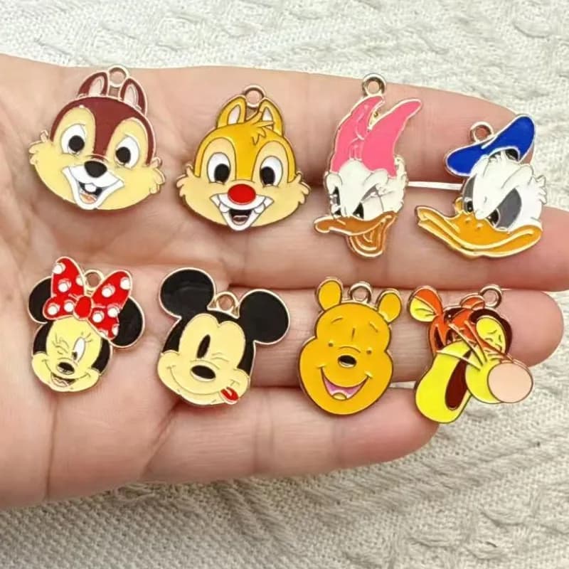 10 Pezzi Charm Anime Cartoon per Creazione Gioielli, Collane, Orecchini, Portachiavi, Ciondoli per Telefono, Accessori Fai-da-Te in Lega Metallica Placcata Oro