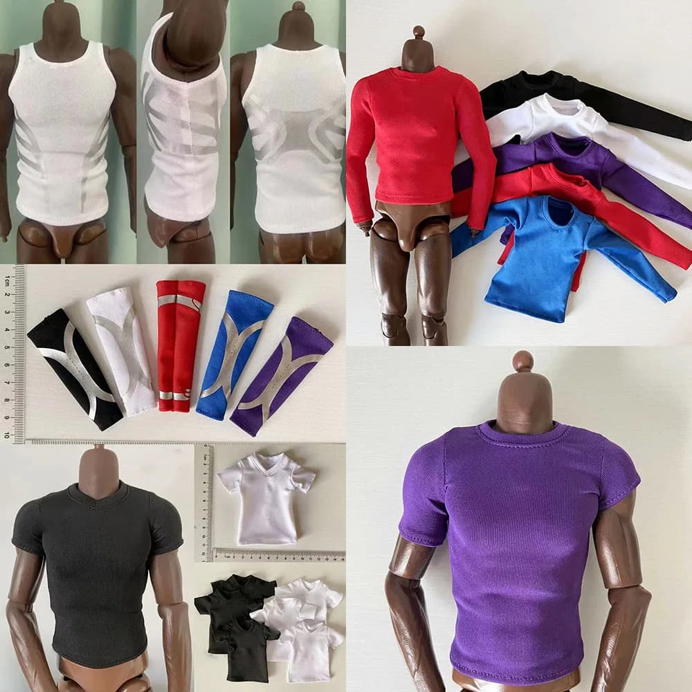 1/6 Soldier Maschile T-Shirt Sleeveless Knit Che Basa Sottile Canotte Basketball Sportswear For 12 "Action Figure Model