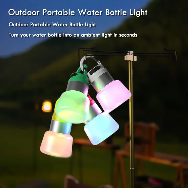 Camping Lantern with LED Bottle Light with Sliding Light Portable USB Portable Hanging Bottle Lamp for Outdoor