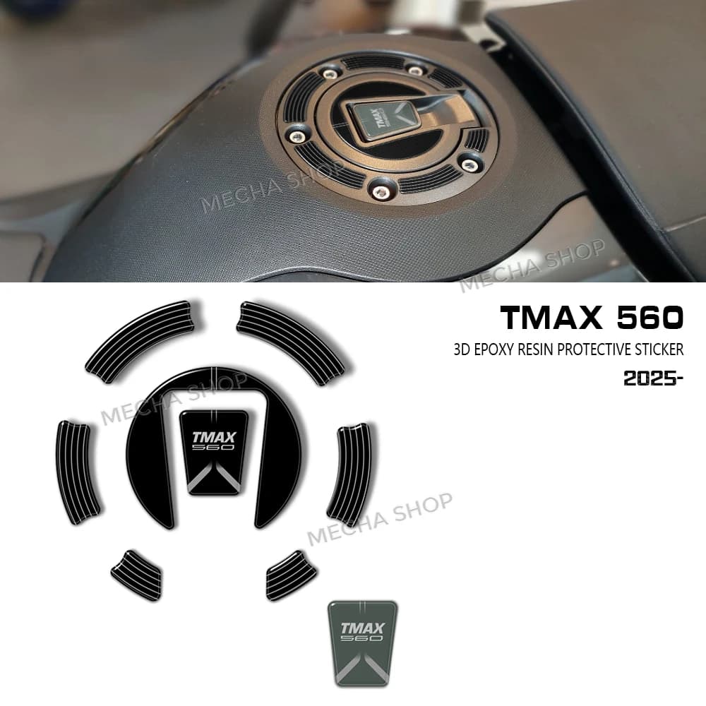 Per Tmax 560 TMAX560 2022 2023 2024 2025 2026 Accessori Moto Kit Adesivi 3D in Resina Epossidica Protezione Tappo Carburante