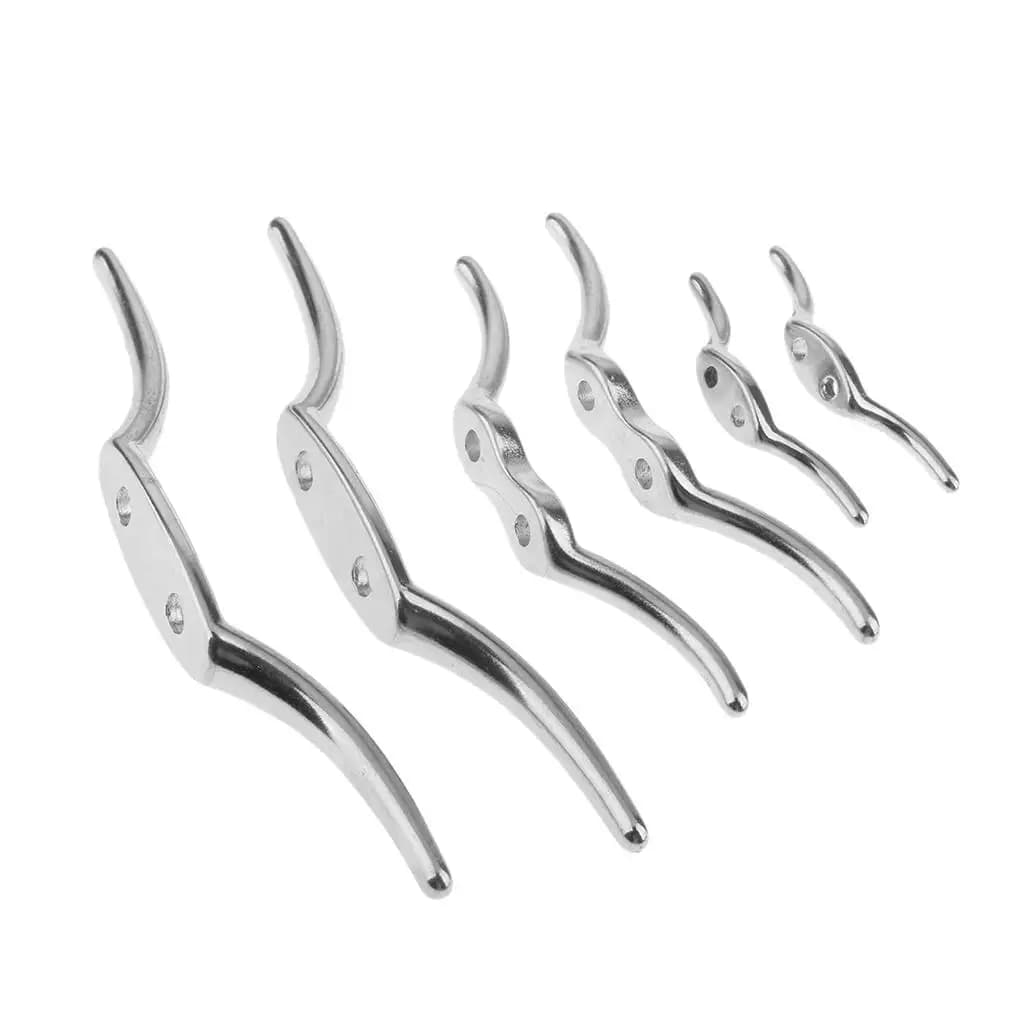 Marine Line Flag Anchor Stainless Steel Rope Cleat Compact 67mm Boat Deck Hardware for Sailing Mooring and Rigging Use