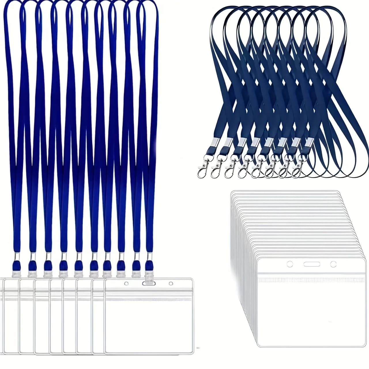 10 set of transparent PVC identity cards holder - Suitable for office, travel