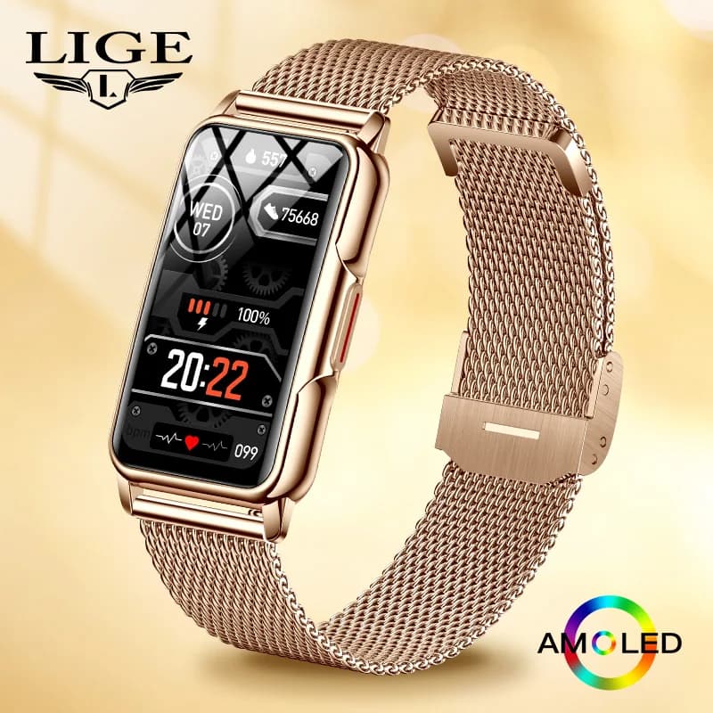 Braccialetto Intelligente con Monitoraggio Frequenza Cardiaca e Ossigeno nel Sangue, Smartwatch Impermeabile per Uomo e Donna, Fitness Tracker + Regalo